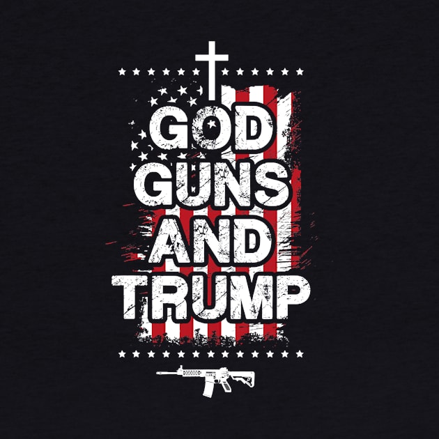 God Guns and Trump 2nd Amendment Pro Gun USA Flag by Jessica Co